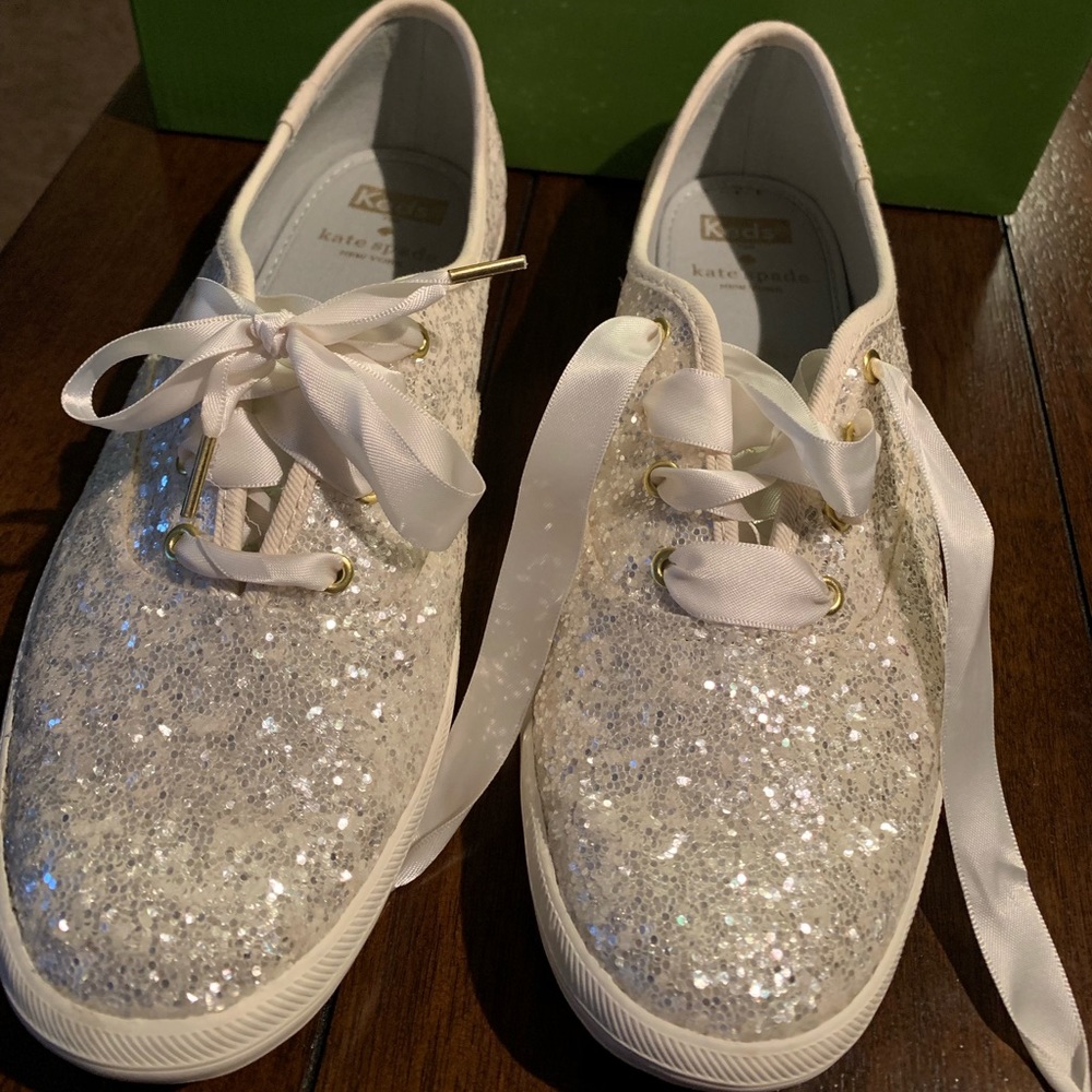 Kate spade cream glitter keds